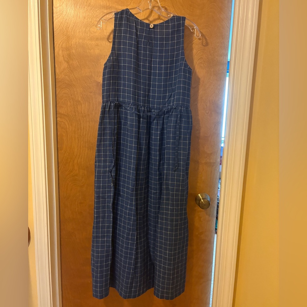 NotPerfectLinen Napa Dress in Blue Checks Size S/M - Picture 2 of 6